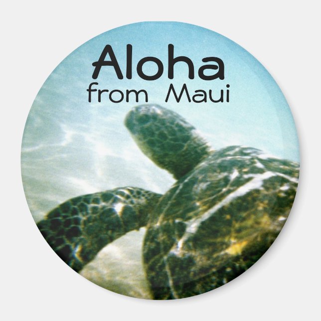 Aloha Maui Sea Turtle Magnet (Front)