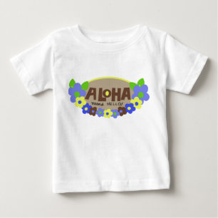 Aloha Means Hello Hawaiian Floral Baby T-Shirt