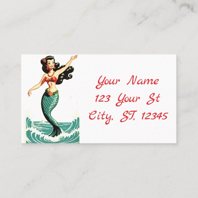 Aloha Mermaid Thunder_Thunder_Cove Business Card (Back)
