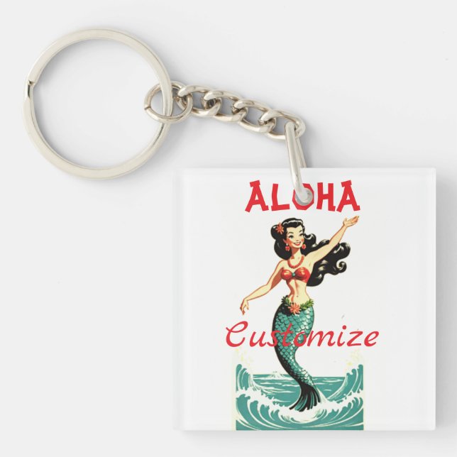 Aloha Mermaid Thunder_Thunder_Cove Key Ring (Front)