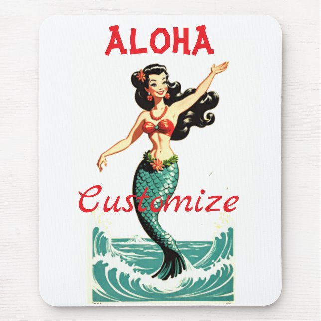 Aloha Mermaid Thunder_Thunder_Cove Mouse Mat (Front)