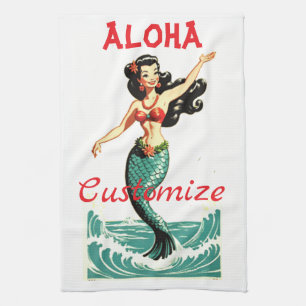 Aloha Mermaid Thunder_Thunder_Cove Tea Towel