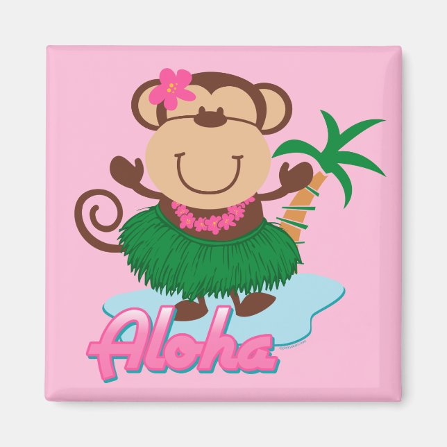 Aloha Monkey Magnet (Front)