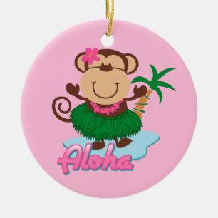 Aloha Monkey Ornament
