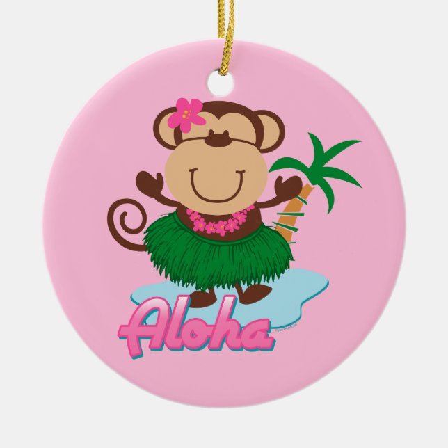 Aloha Monkey Ornament (Front)