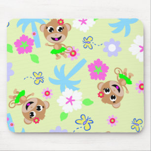 aloha monkey print mouse mat