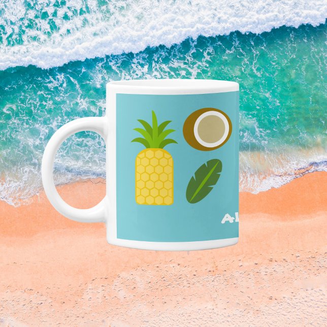 Aloha Nui Loa Hawaiian Pineapples and Coconuts Coffee Mug (Creator Uploaded)