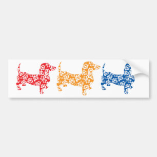 Aloha Orange Doxies Bumper Sticker
