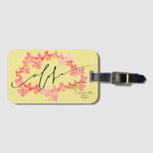 Aloha Orchid Lei Luggage Tags / Bag Tags - Yellow
