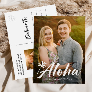 Aloha Palm Tree 2 Photo Holiday Postcard