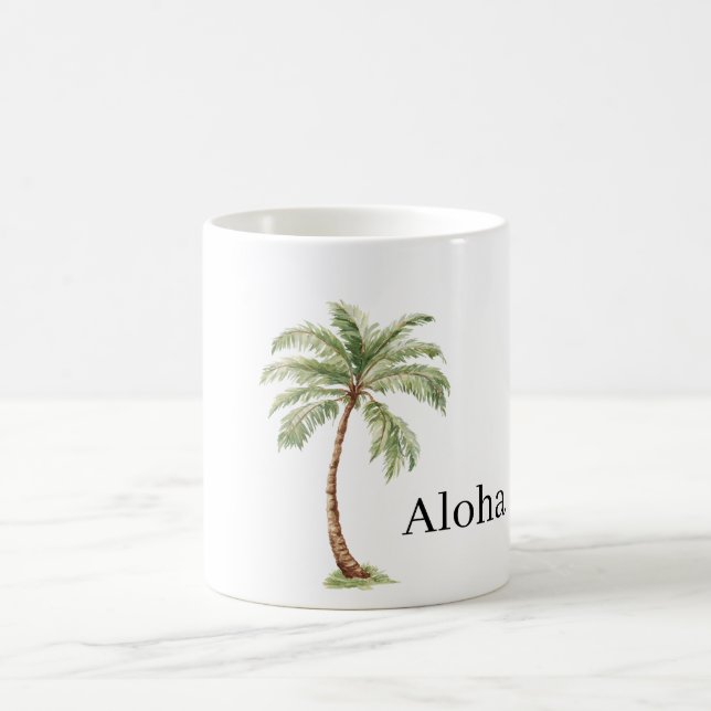 Aloha Palm Tree Coffee Mug (Center)