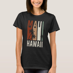 Aloha Palm Trees Summer Vacation Retro Maui Hawaii T-Shirt