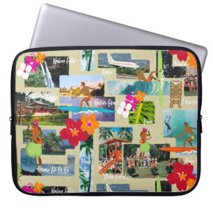 Aloha Paradise Hawaiian Vintage Postcard Wetsuit Laptop Sleeve