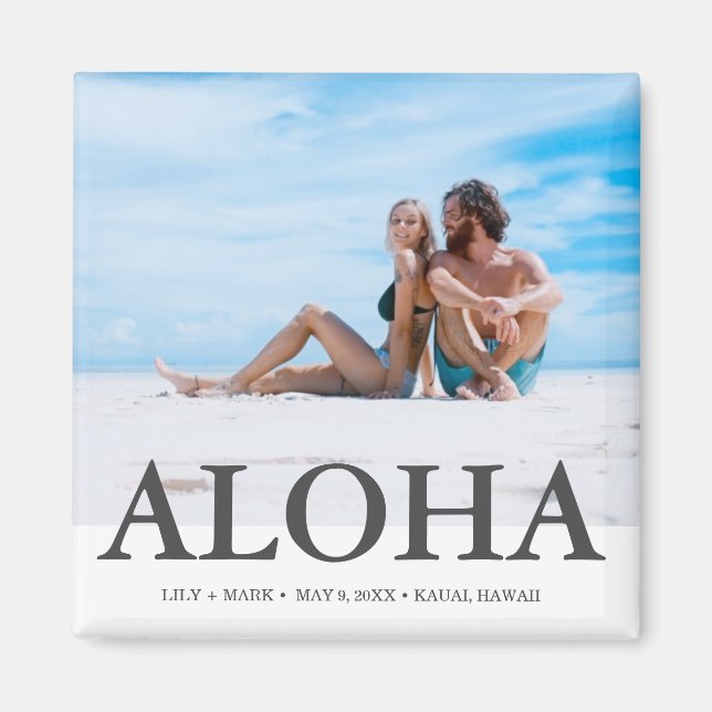 Aloha Photo Hawaii Wedding Save the Date Magnet (Front)