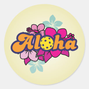 Aloha Pickleball Classic Round Sticker