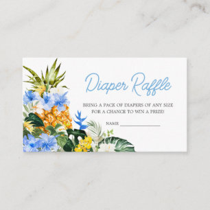 Aloha Pineapple Baby Shower Diaper Raffle Enclosure Card