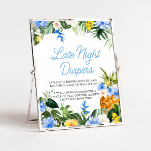 Aloha Pineapple Baby Shower Late Night Diaper Sign