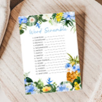 Aloha Pineapple Baby Shower Word Scramble Game