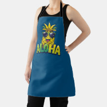 Aloha Pineapple Collection Teal Apron