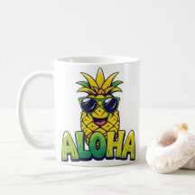 Aloha Pineapple Collection Teal Coffee Mug