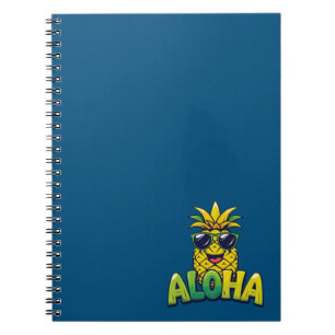 Aloha Pineapple Collection Teal Spiral Notebook