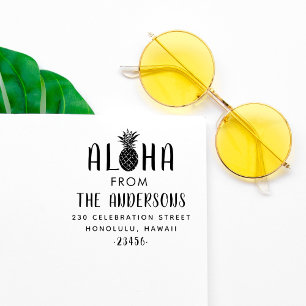 Aloha Pineapple Custom Family Name Return Address Self-inking Stamp