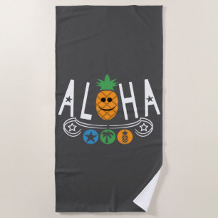 Aloha Pineapple Design - Beach Towel