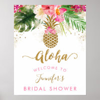 Aloha Pineapple Floral Bridal Shower Welcome
