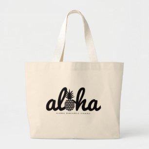 aloha pineapple hawaii totebag large tote bag