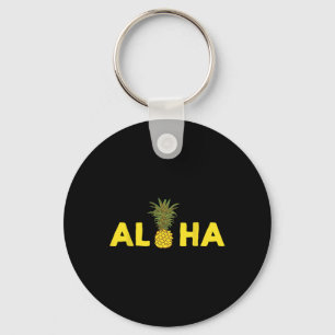 Aloha Pineapple Hawaii Vacation Beach Tropical Key Ring