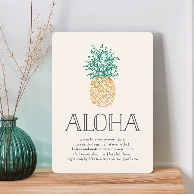 Aloha Pineapple Housewarming Party Invitation (Creator Uploaded)