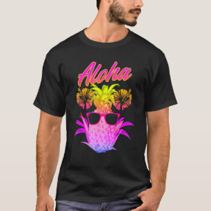 Aloha Pineapple Sunglasses Hawaiian Beach Summer V T-Shirt