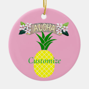 Aloha Pineapple Thunder_Cove Ceramic Tree Decoration