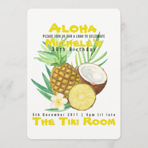 Aloha, Pineapple Tropical Invitation