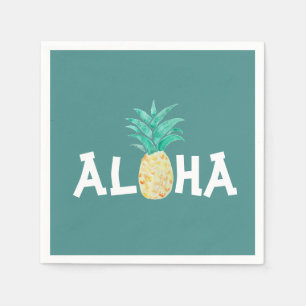 Aloha Pineapple Tropical Party Paper Napkin