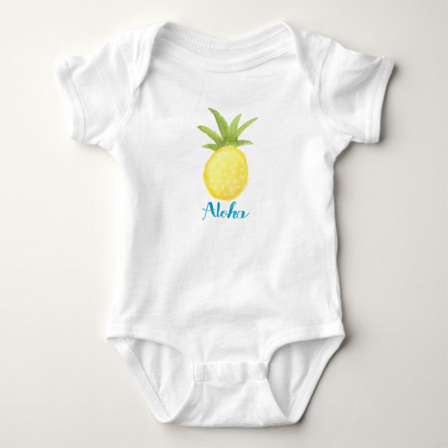 Aloha Pineapple Watercolor Infant Shirt (Front)