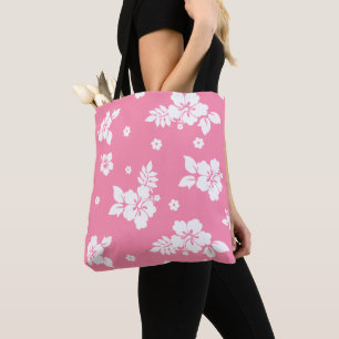 Aloha Pink Classic Hawaiian Pattern Tote Bag