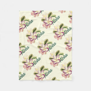 Aloha Plumeria Fleece Blanket
