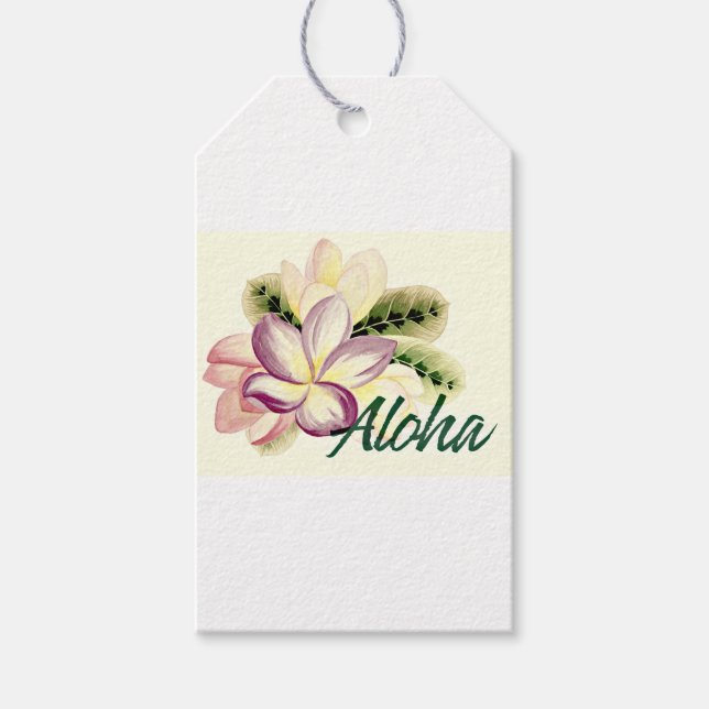 Aloha Plumeria Gift Tags (Front)
