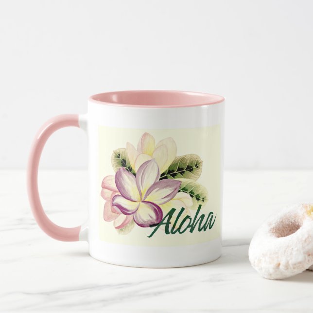 Aloha Plumeria Mug (With Donut)