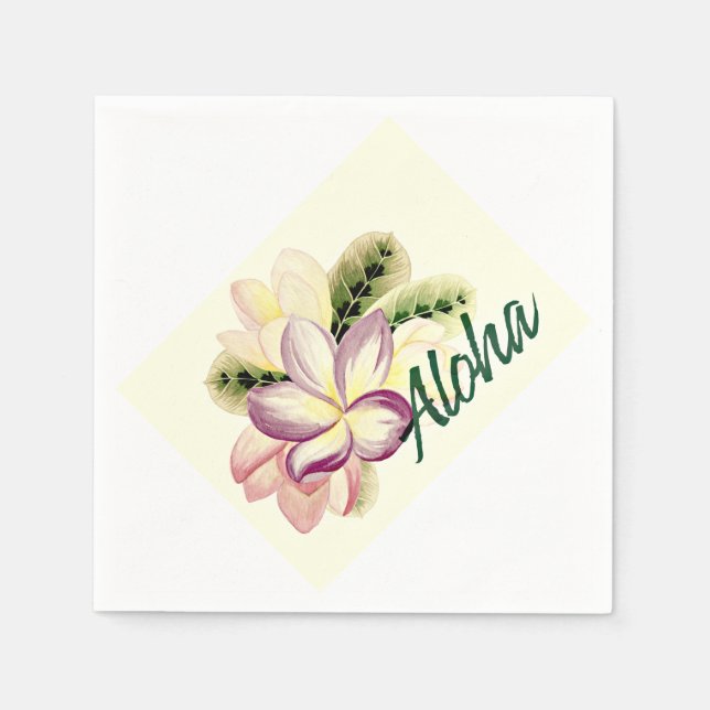 Aloha Plumeria Napkin (Front)