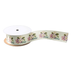 Aloha Plumeria Satin Ribbon
