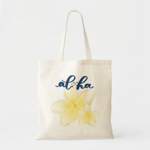 Aloha Plumeria Tote Bag (blank back)