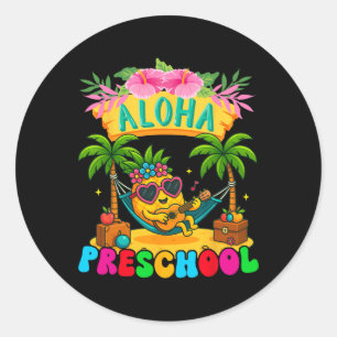 Aloha Preschool Pineapple Hawaii Back To School Ki Classic Round Sticker