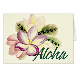 Aloha Pretty Plumeria Island Floral Greeting Card