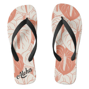 Aloha print slippers - flip flops