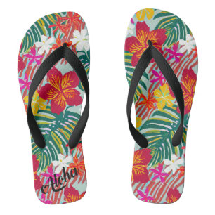 Aloha print slippers - flip flops