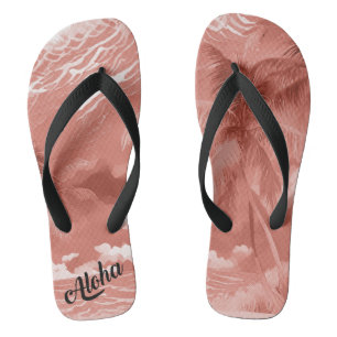 Aloha print slippers - flip flops