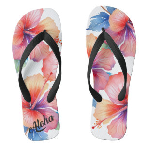 Aloha print slippers - flip flops