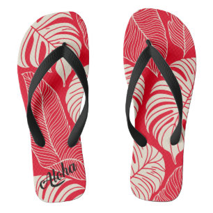 Aloha print slippers - flip flops
